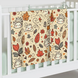 Fall Leaves Baby Swaddle Blanket - Cozy Autumn Comfort - Dipaliz - 30’’ × 40’’ / White - Swaddling Blankets