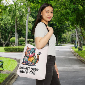 Adjustable Cat Lover Tote - Canvas Feline Print - Dipaliz - Bags