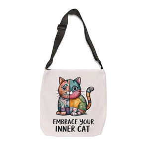 Adjustable Cat Lover Tote - Canvas Feline Print - Dipaliz - Bags