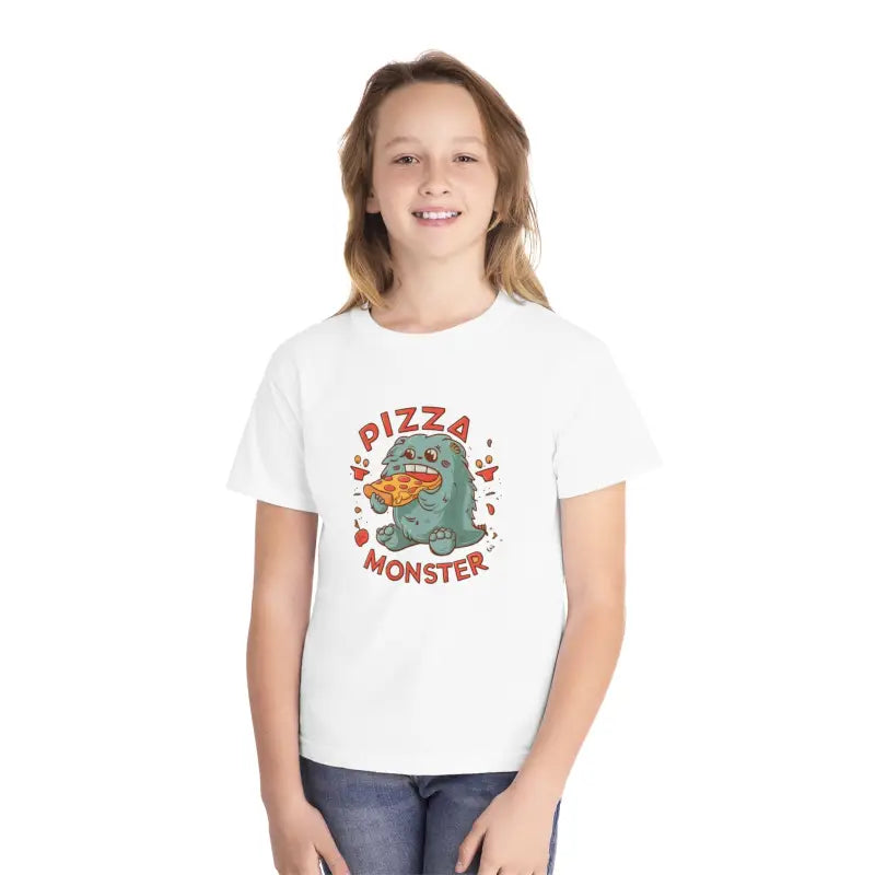 Unleash your Pizza Monster with our Classic Fit Cotton Tee - White / Xs Kids Clothes