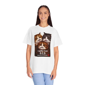 Obsessive Cat Disorder Tee - Comfort Colors Soft Cotton - Dipaliz - White / s - T-shirts