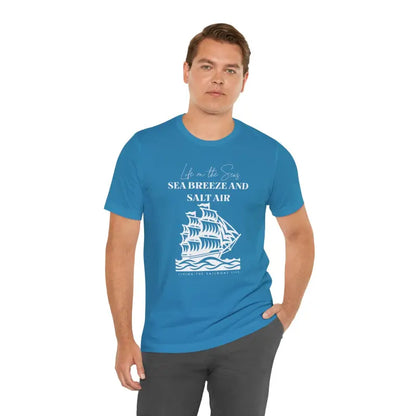 Ride the Sea Breeze: Sailboat Life Tee for Ocean Lovers - Aqua / s T-shirt