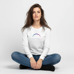 Embrace the Spectrum Long Sleeve Tee, Subtle Rainbow Arc Awareness Shirt - T-shirts
