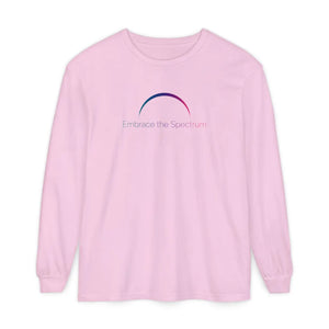 Embrace the Spectrum Long Sleeve Tee, Subtle Rainbow Arc Awareness Shirt - T-shirts