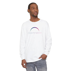 Embrace the Spectrum Long Sleeve Tee, Subtle Rainbow Arc Awareness Shirt - T-shirts