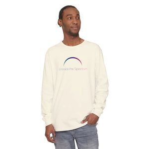 Embrace the Spectrum Long Sleeve Tee, Subtle Rainbow Arc Awareness Shirt - T-shirts