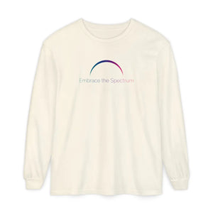 Embrace the Spectrum Long Sleeve Tee, Subtle Rainbow Arc Awareness Shirt - T-shirts