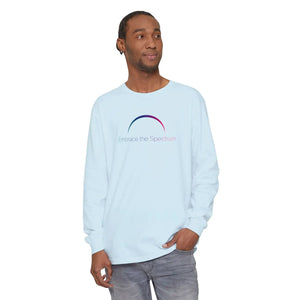 Embrace the Spectrum Long Sleeve Tee, Subtle Rainbow Arc Awareness Shirt - T-shirts