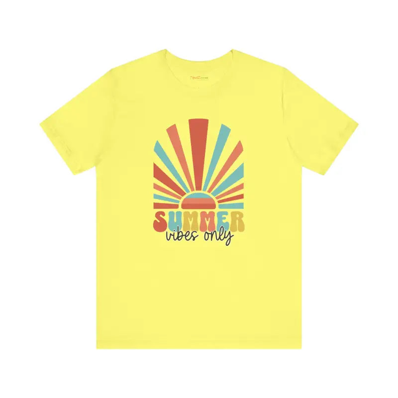 Feel the Summer Vibes in this Comfy Short Sleeve Cotton Tee - T-shirt