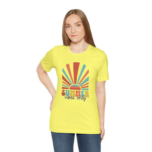 Summer Vibes Only Cotton Tee - Short Sleeve Unisex - Dipaliz - Yellow / s - T-shirts