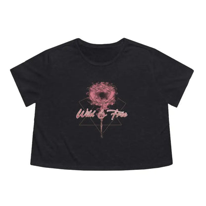 Unleash your Wild Side with Dipaliz Rose Flowy Cropped Tee - Dark Grey Heather / s T-shirt