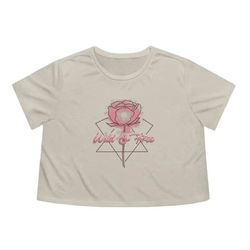 Unleash your Wild Side with Dipaliz Rose Flowy Cropped Tee - Heather Dust / s T-shirt