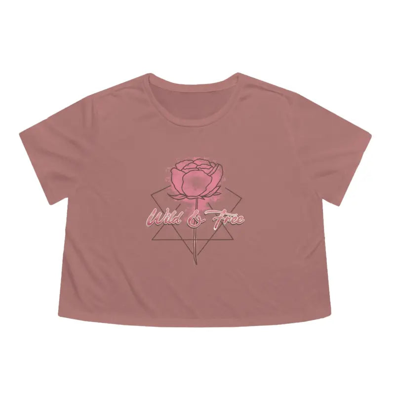 Unleash your Wild Side with Dipaliz Rose Flowy Cropped Tee - Mauve / s T-shirt