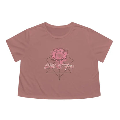 Unleash your Wild Side with Dipaliz Rose Flowy Cropped Tee - Mauve / s T-shirt