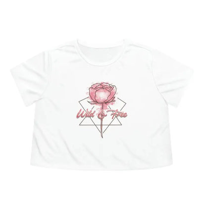 Unleash your Wild Side with Dipaliz Rose Flowy Cropped Tee - White / s T-shirt