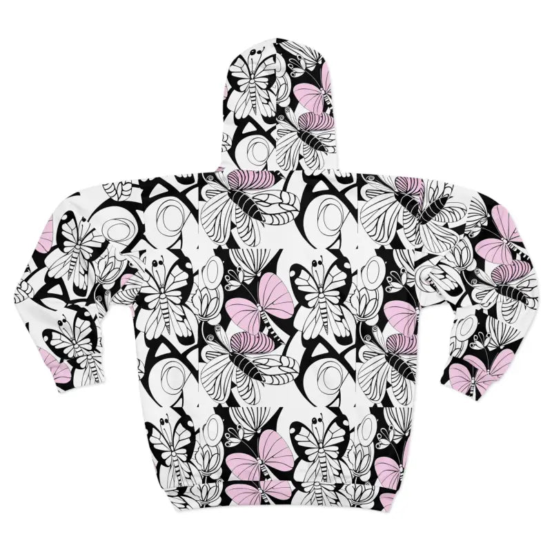 Cozy Unisex Zip Hoodie with Butterfly Charm - All Over Prints