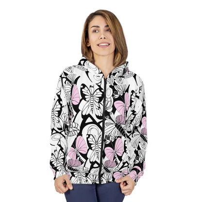 Cozy Unisex Zip Hoodie with Butterfly Charm - All Over Prints