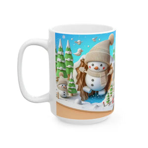 Snowman Ceramic Mug 15oz Cozy Winter Sips - Dipaliz - Mugs