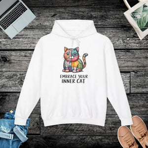 Cat Snuggle Hoodie - Oeko-tex Certified Low-impact Dyes - Dipaliz - s / White - Hoodies