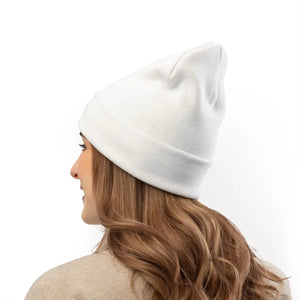 Minimal Mystic Eye Knit Beanie - White Cotton Blend - Dipaliz - Beanies