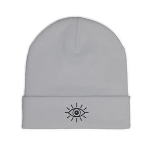 Eye Knit Beanie - Minimal Mystic Winter Embroidered Hat - Dipaliz - Beanies
