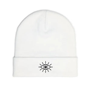 Eye Knit Beanie - Minimal Mystic Winter Embroidered Hat - Dipaliz - Beanies