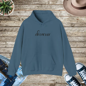 Unisex Heavy Hoodie Embroidered Dreamer Cotton Poly Blend - Dipaliz - Hoodies - s