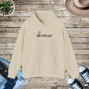 Unisex Heavy Hoodie Embroidered Dreamer Cotton Poly Blend - Dipaliz - Hoodies - s