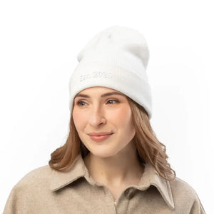 Hats - Knit Beanie Embroidered Est 2026 Soft Cotton-acrylic Blend - Dipaliz