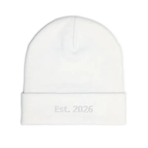 Hats - Knit Beanie Embroidered Est 2026 Soft Cotton-acrylic Blend - Dipaliz