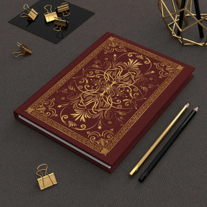 Antique Hardcover Journal - Embroidered Fleur Gold Detailing - Dipaliz - Journals