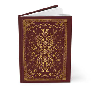 Antique Hardcover Journal - Embroidered Fleur Gold Detailing - Dipaliz - Journals
