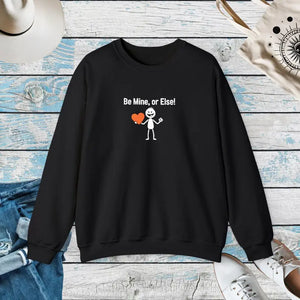 Sweatshirt - Valentine Skeleton - Embroidered be Mine - Dipaliz s / Black