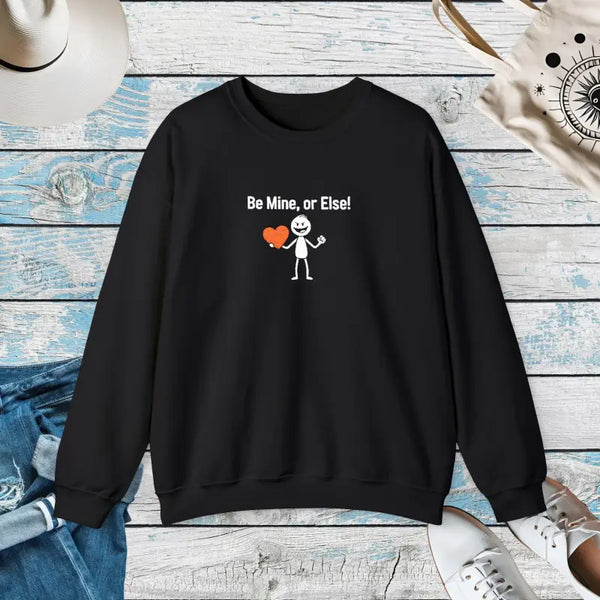 Sweatshirt - Valentine Skeleton - Embroidered be Mine - Dipaliz s / Black