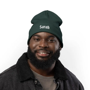 Custom Gothic Script Knit Hat - Personalized Beanie - Dipaliz - Beanies