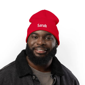 Custom Gothic Script Knit Hat - Personalized Beanie - Dipaliz - Beanies