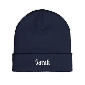 Custom Gothic Script Knit Hat - Personalized Beanie - Dipaliz - Beanies