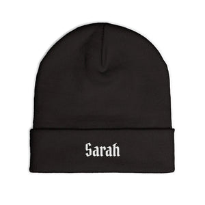 Custom Gothic Script Knit Hat - Personalized Beanie - Dipaliz - Beanies