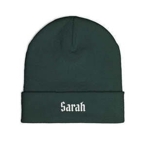 Custom Gothic Script Knit Hat - Personalized Beanie - Dipaliz - Beanies