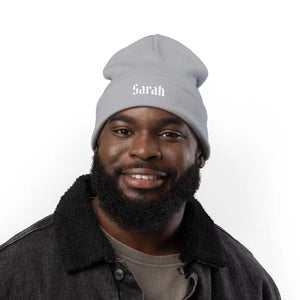 Custom Gothic Script Knit Hat - Personalized Beanie - Dipaliz - Beanies