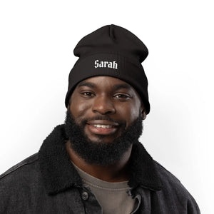 Custom Gothic Script Knit Hat - Personalized Beanie - Dipaliz - Beanies