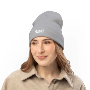Custom Gothic Script Knit Hat - Personalized Beanie - Dipaliz - Beanies