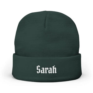 Custom Gothic Script Knit Hat - Personalized Beanie - Dipaliz - Beanies