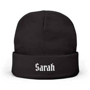 Custom Gothic Script Knit Hat - Personalized Beanie - Dipaliz - Beanies