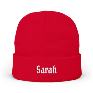 Custom Gothic Script Knit Hat - Personalized Beanie - Dipaliz - Beanies