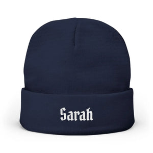 Custom Gothic Script Knit Hat - Personalized Beanie - Dipaliz - Beanies