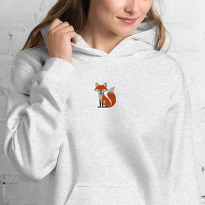 Hoodies - Embroidered Red Fox Cozy Unisex Hoodie Cloudsoft - Dipaliz
