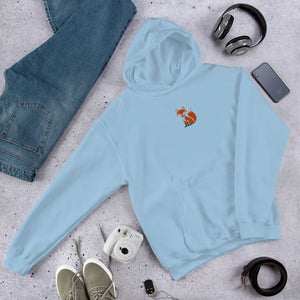 Cozy Embroidered Red Fox Hoodie - Velvet Fleece - Dipaliz - Hoodies