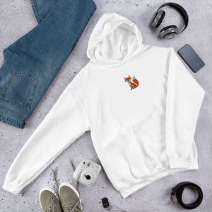 Cozy Embroidered Red Fox Hoodie - Velvet Fleece - Dipaliz - Hoodies