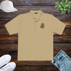 Stylish Unisex Polo - Embroidered Thumb Print Detail - Dipaliz - s / Stone - T-shirts